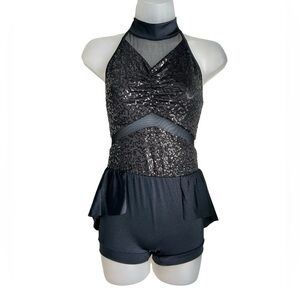 Weissman Black Sequin Jazz Costume Large Child